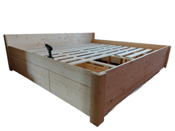 Houten Bed / Familiebed - Petra Lounge - Incl. bodem (240cm Breed)