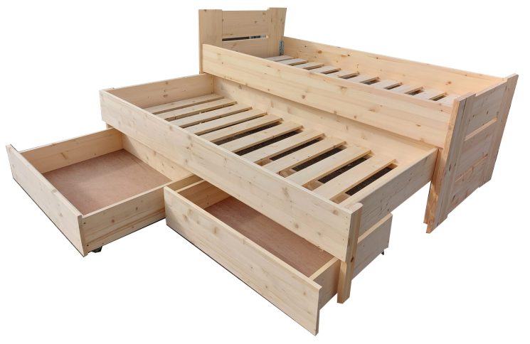 Bed + onderschuifbed + 2 laden + 2 bodems INCLUSIEF montage en levering!
